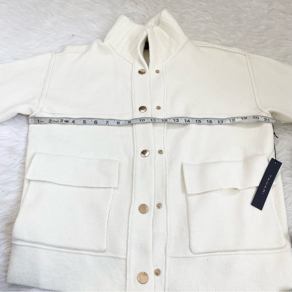 TAHARI Long Sleeve Cream Jacket/Sweater - Picture 6 of 10